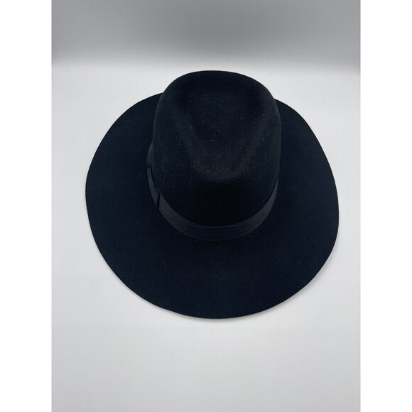 Anthropologie? Rancher Hat Women Wool Black Band Classic Preppy Boho Sz OS New